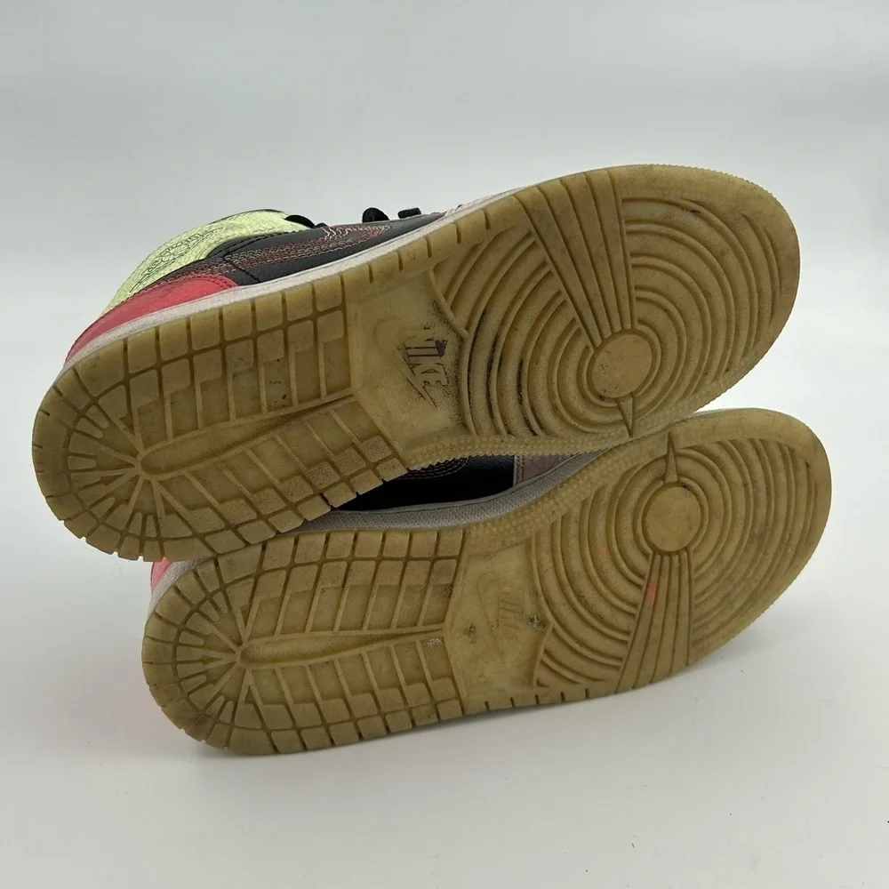 Nike Glow In The Dark Air Jordan 1 Mid With Multi-Stitched Swooshes